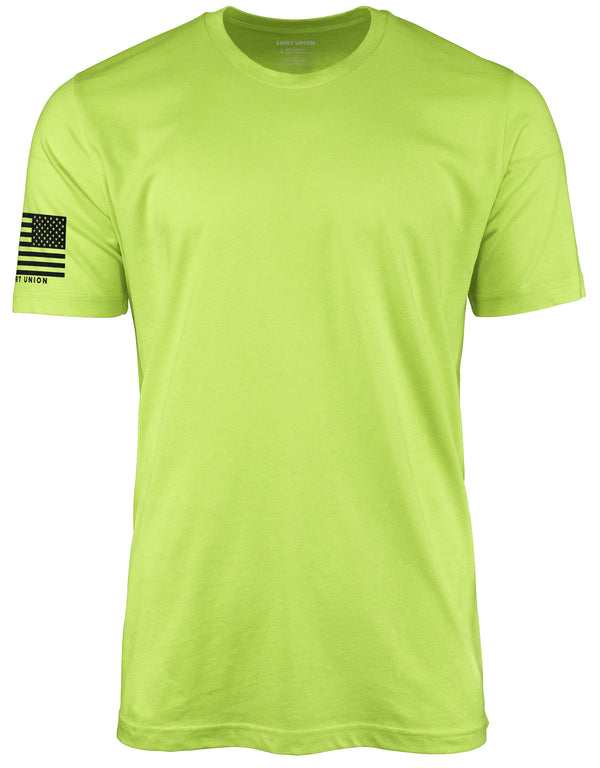 Neon Yellow USA Flag Shirt