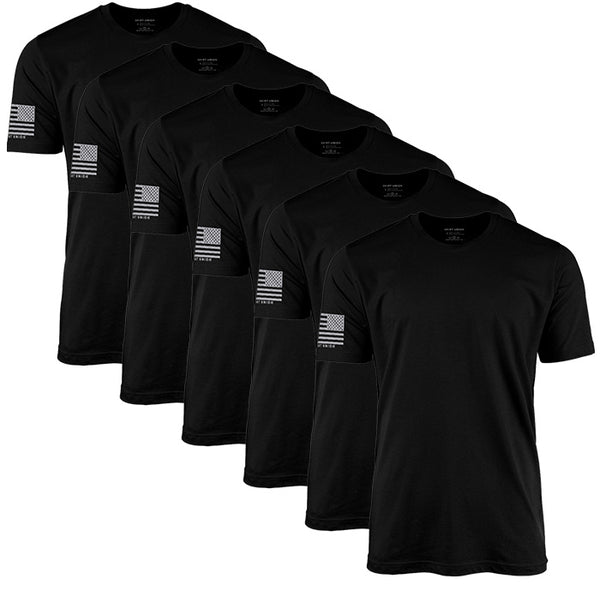 Black USA Flag T-Shirt Bundle (6 Pack)
