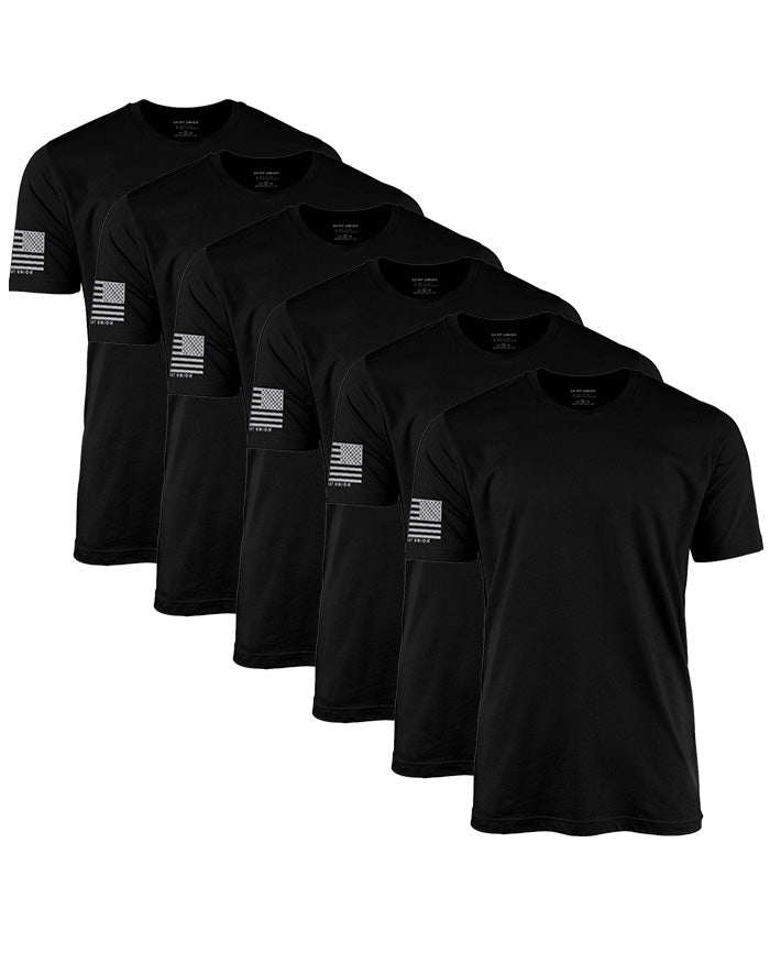 Black USA Flag T-Shirt Bundle (6 Pack)