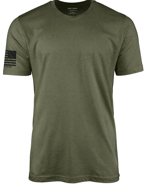 SHIRT UNION Military Green USA Flag Shirt