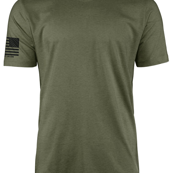 SHIRT UNION Military Green USA Flag Shirt