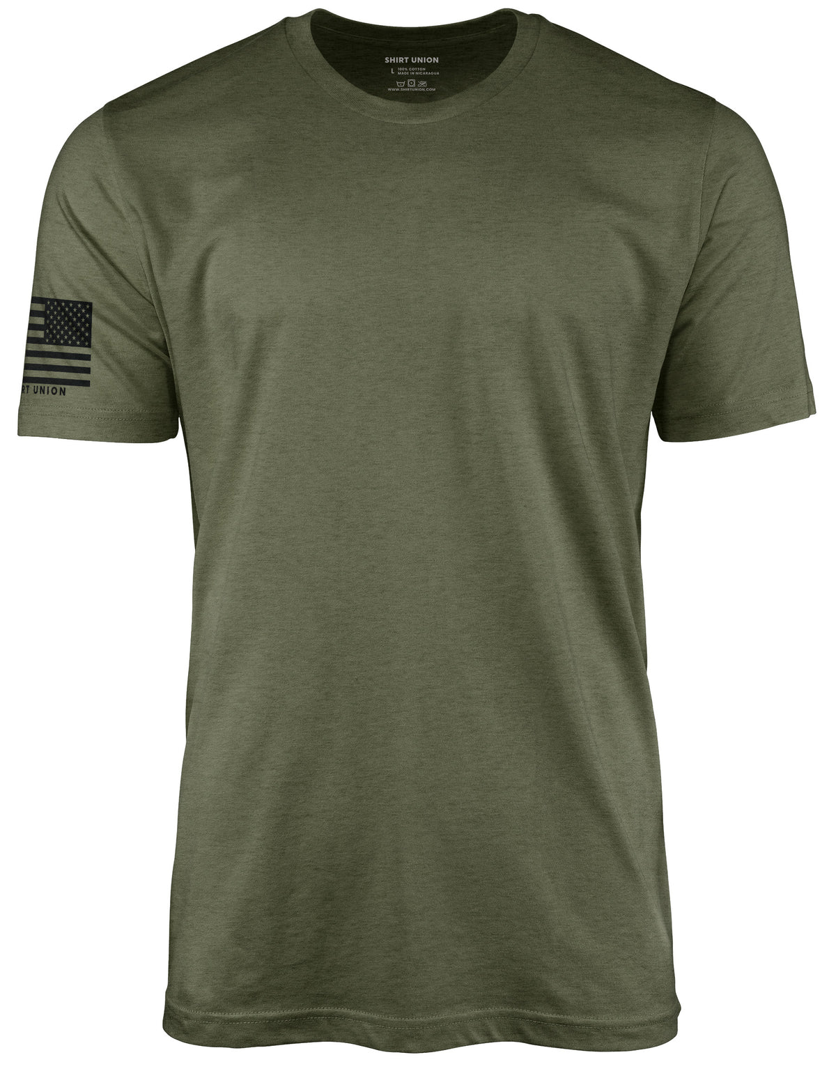 SHIRT UNION Military Green USA Flag Shirt