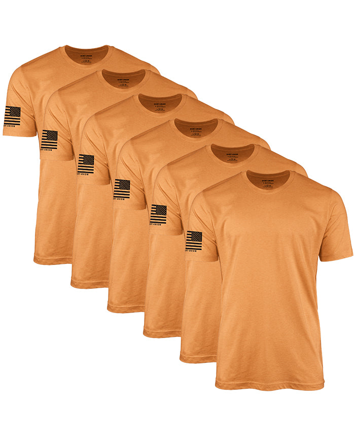 Hi Vis Safety Orange Flag T-Shirt Bundle (6 Pack)