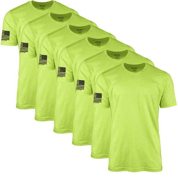 Hi-Vis Safety Yellow Flag T-Shirt Bundle (6 Pack)