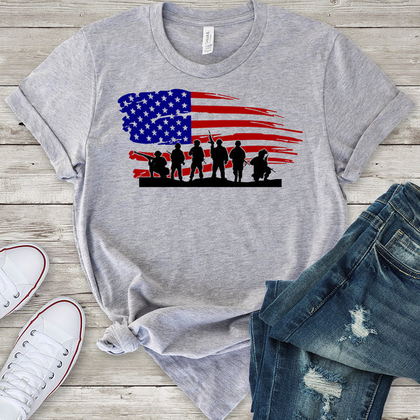 American Flag Soldiers T-Shirt