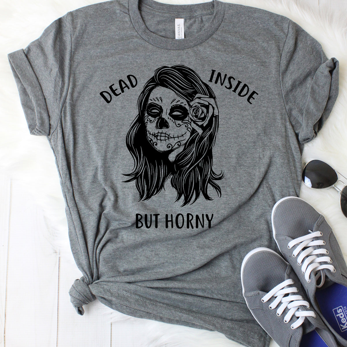 Dead Inside But Horny Dark Grey T-Shirt