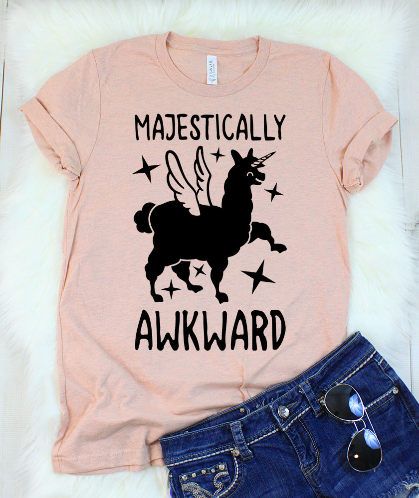 Majestically Awkward Unicorn Llama T-Shirt