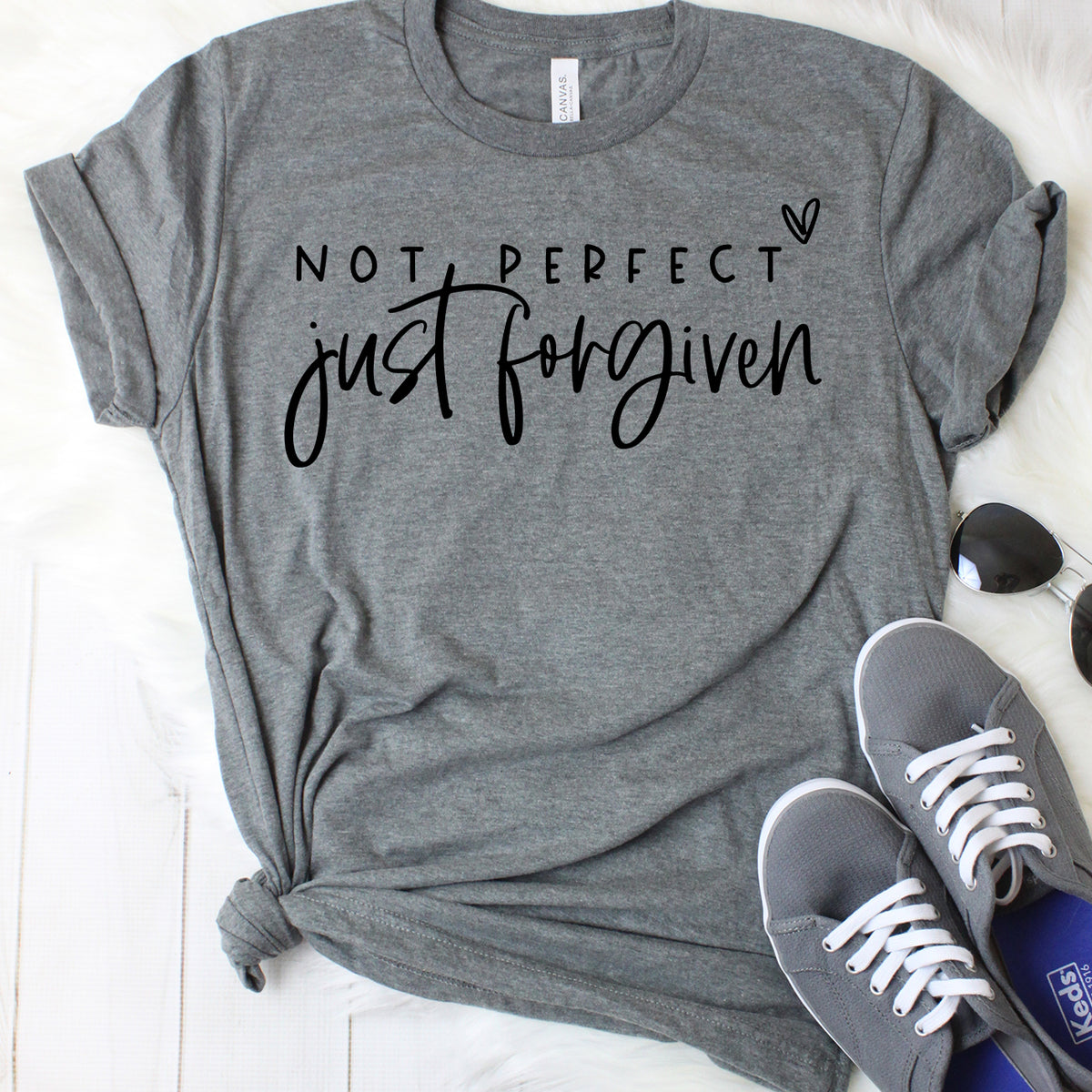 Not Perfect Just Forgiven Dark Grey T-Shirt