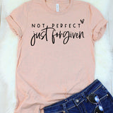Not Perfect Just Forgiven Heather Peach T-Shirt