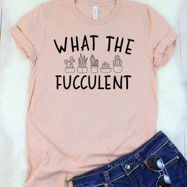 What the Fucculent Heather Peach T-Shirt